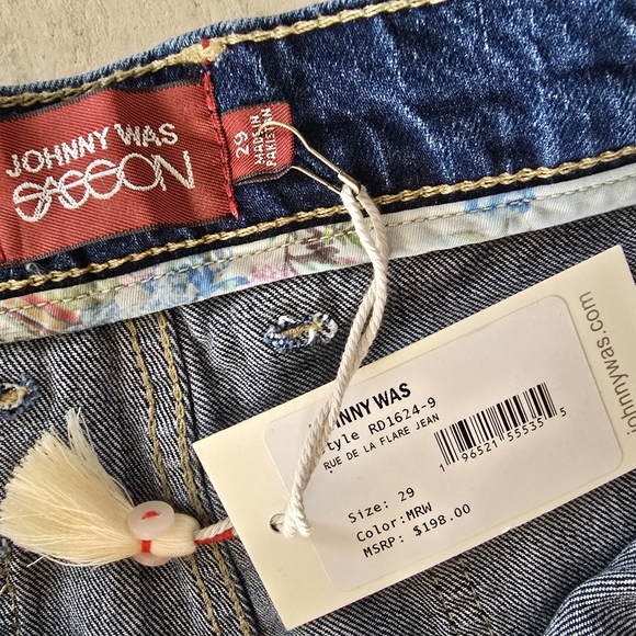 Johnny Was Rue De La Flare Blue Jeans - Picture 6 of 10